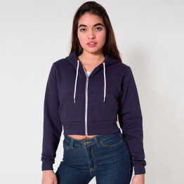 Blank Zipper Flex fleece crop hoodie American Apparel 278 GSM Hoodie